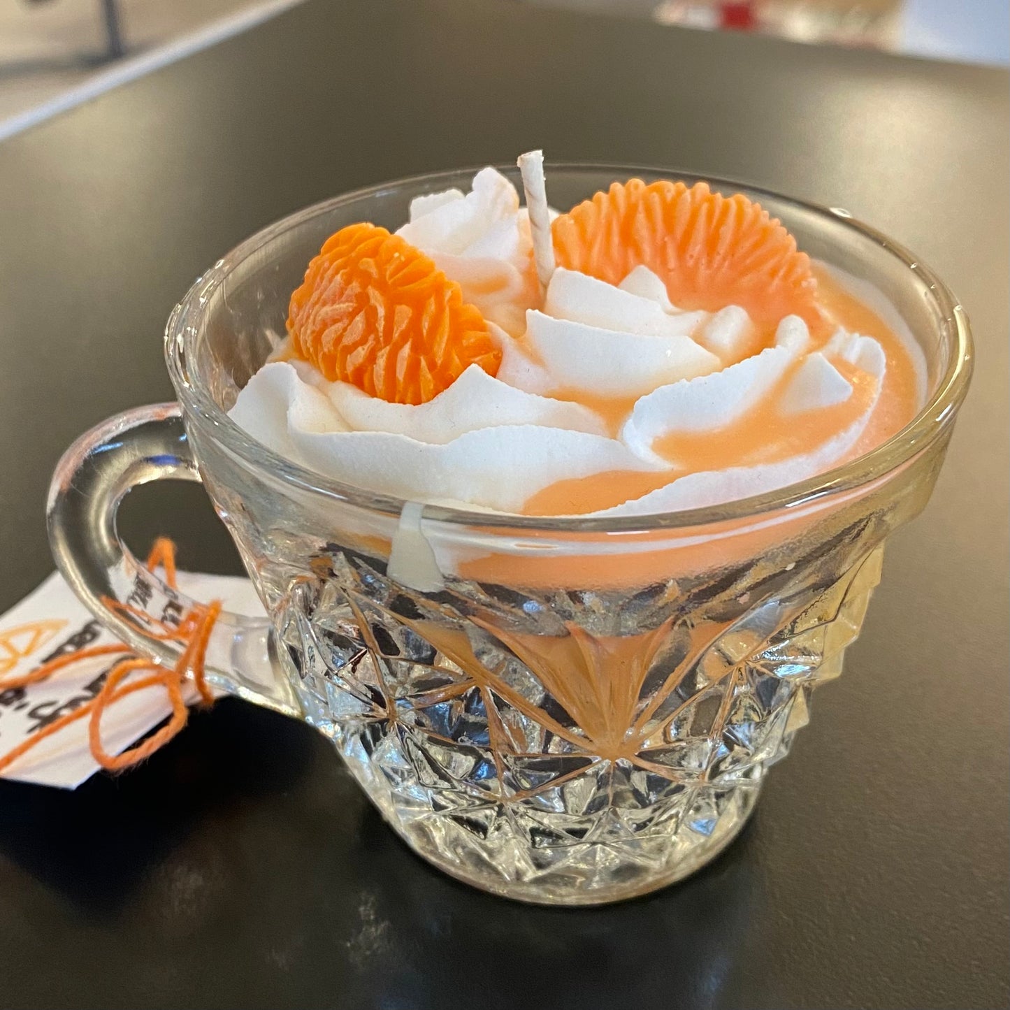 Orange Creamsicle Tea Cup Candle