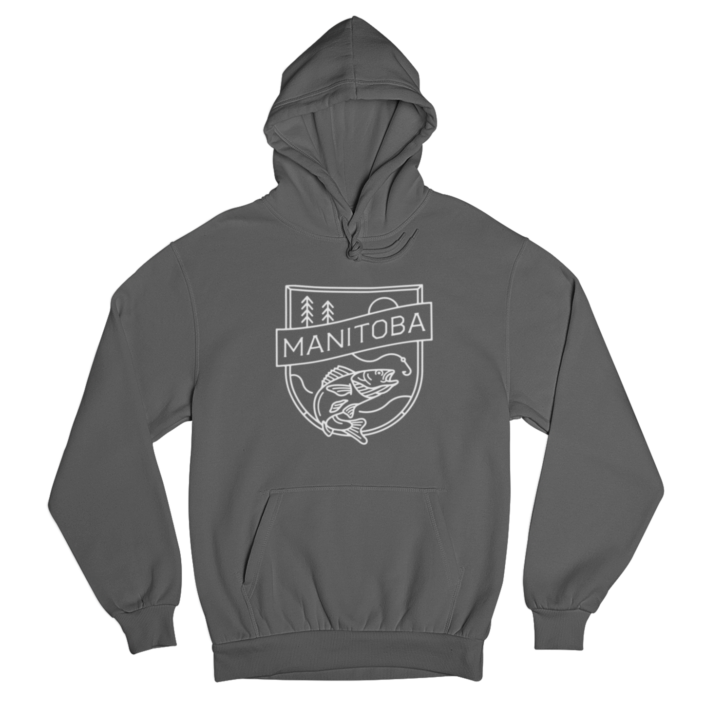 MB Angler Hoodie | White on Charcoal