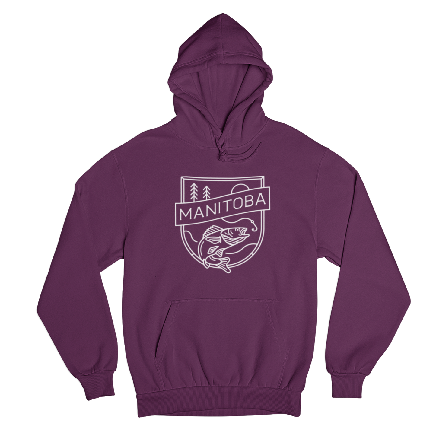 MB Angler Hoodie | White on Maroon