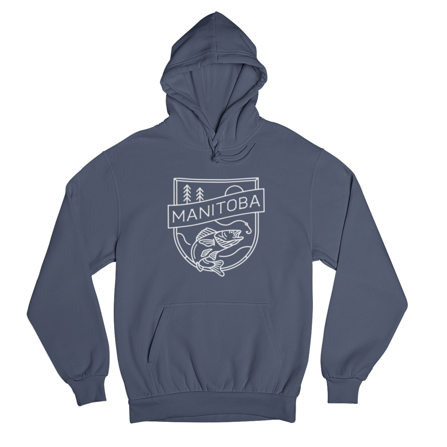 MB Angler Hoodie | White on Navy