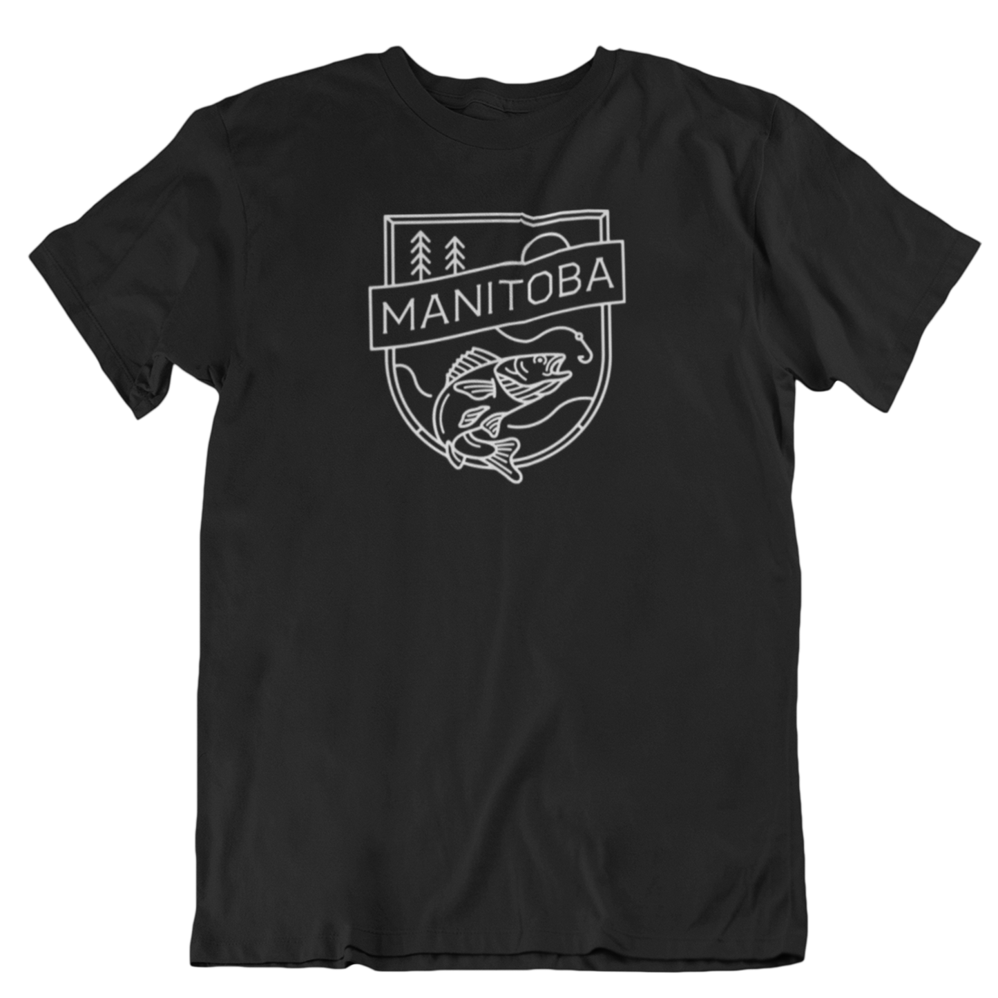 MB Angler Tee | White on Black