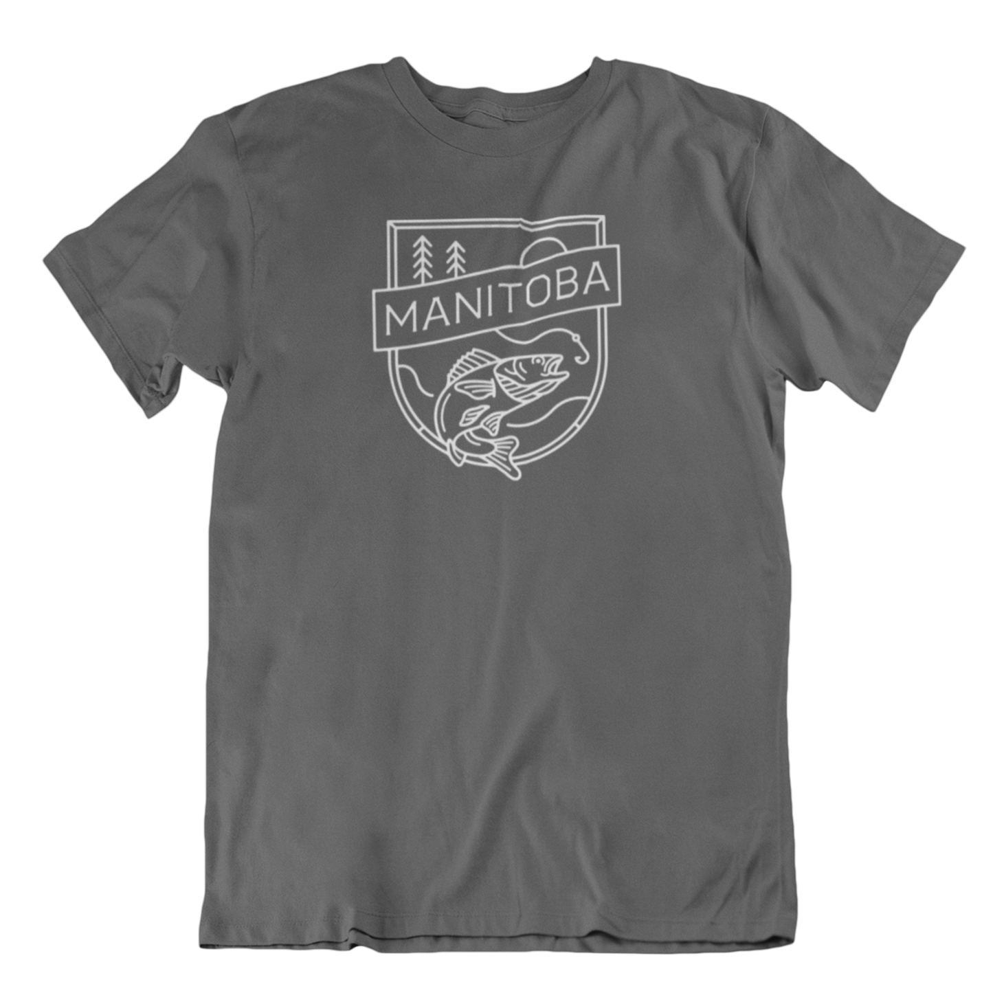 MB Angler Tee | White on Charcoal