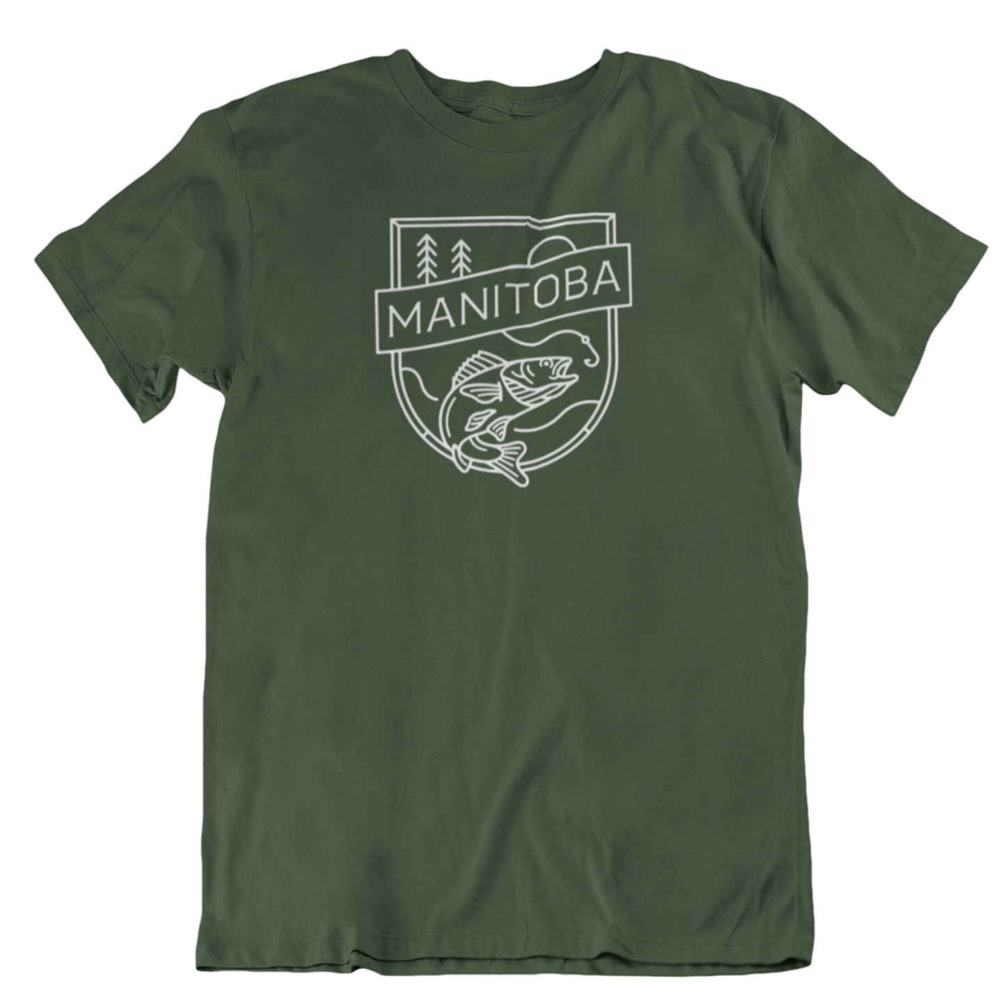 MB Angler Tee | White on Forest