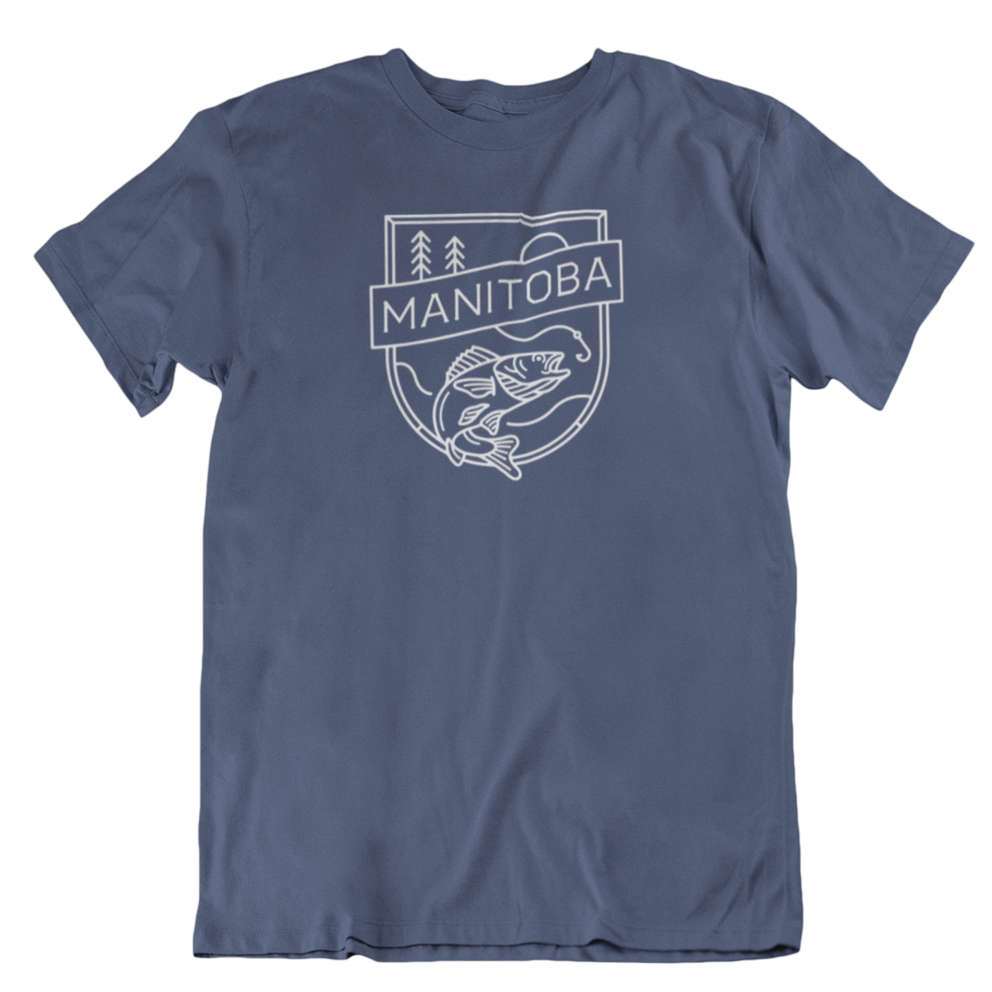 MB Angler Tee | White on Navy