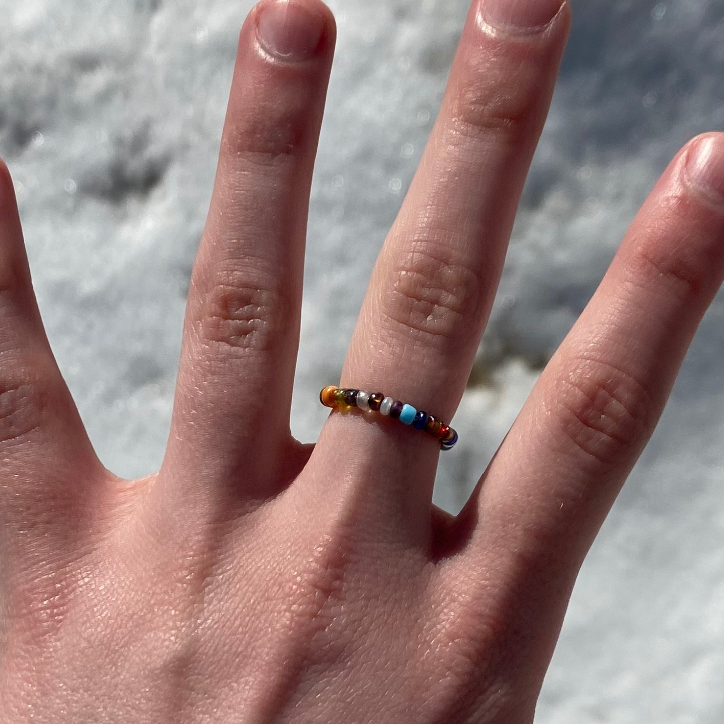 Rainbow Beaded Ring