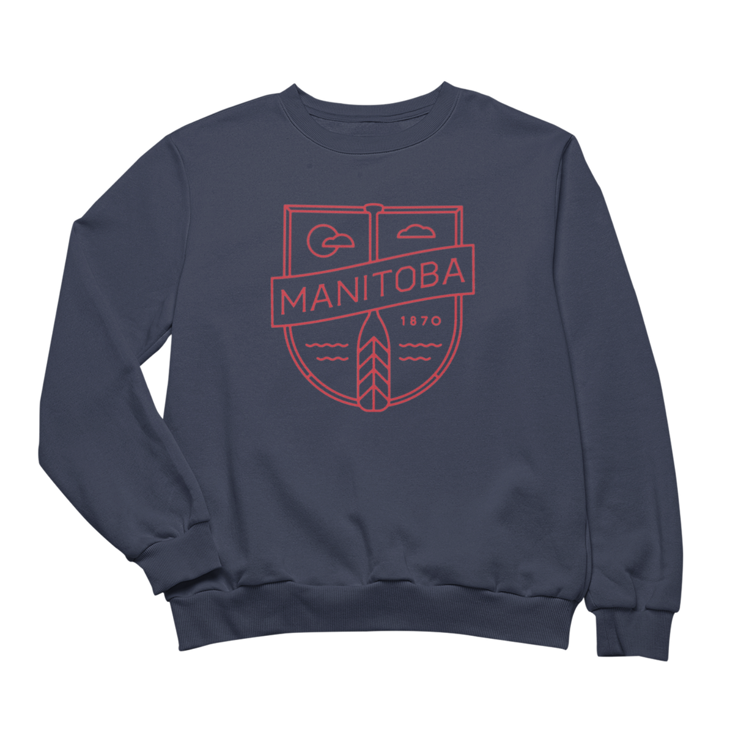 MB Cottage Crewneck | Red on Navy
