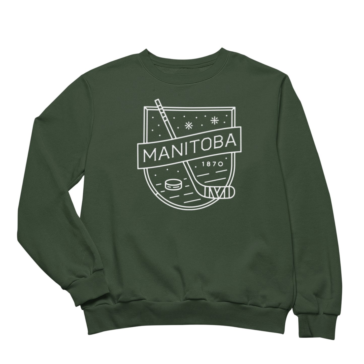 MB Hockey Crewneck | White on Forest
