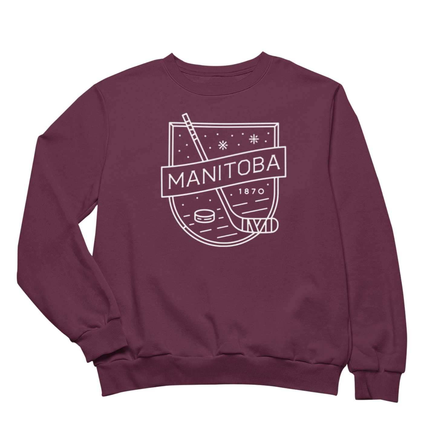 MB Hockey Crewneck | White on Maroon