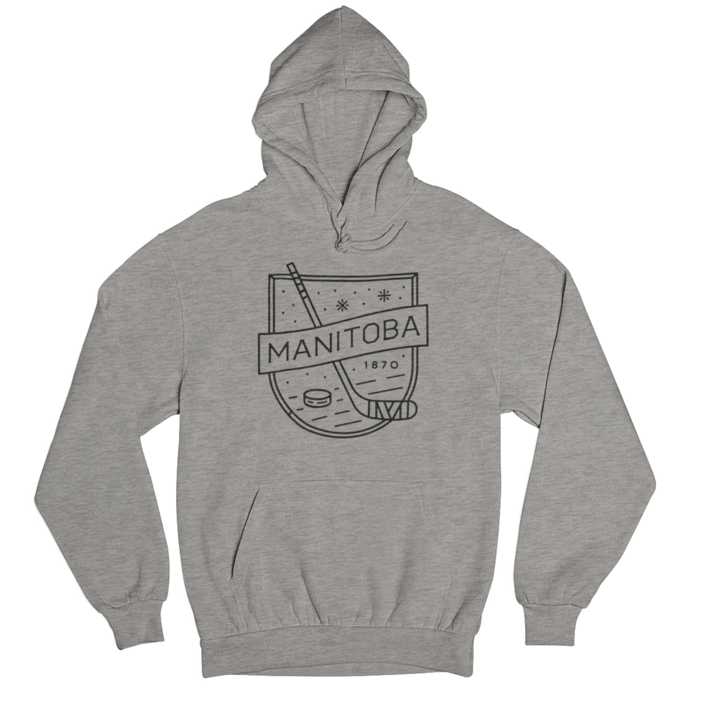 MB Hockey Hoodie | Black on Athletic Grey
