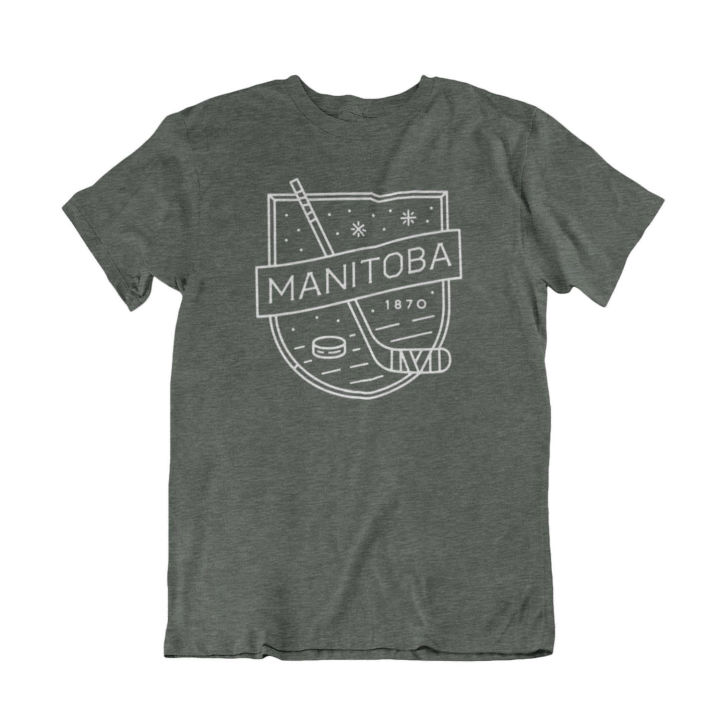 MB Hockey Tee | White on Heather Forest