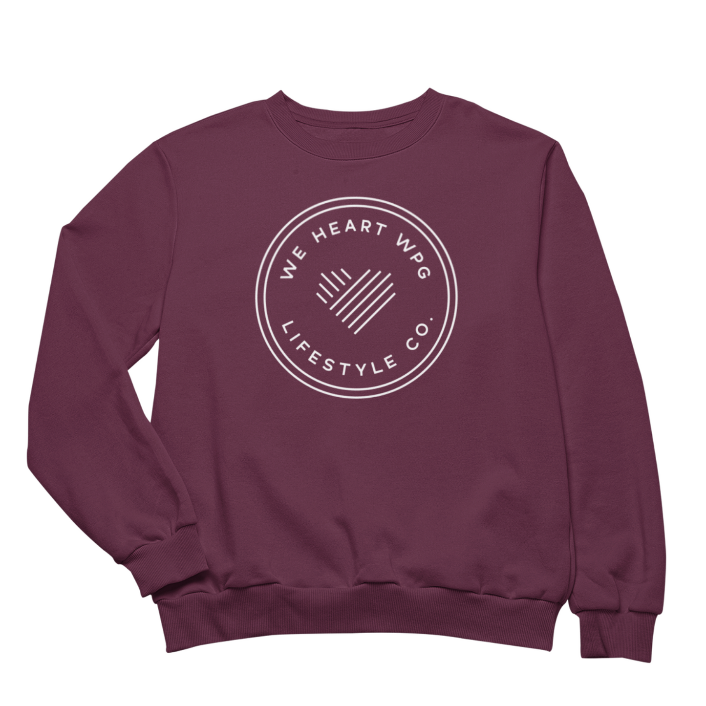 WHW Lifestyle Crewneck | White on Maroon
