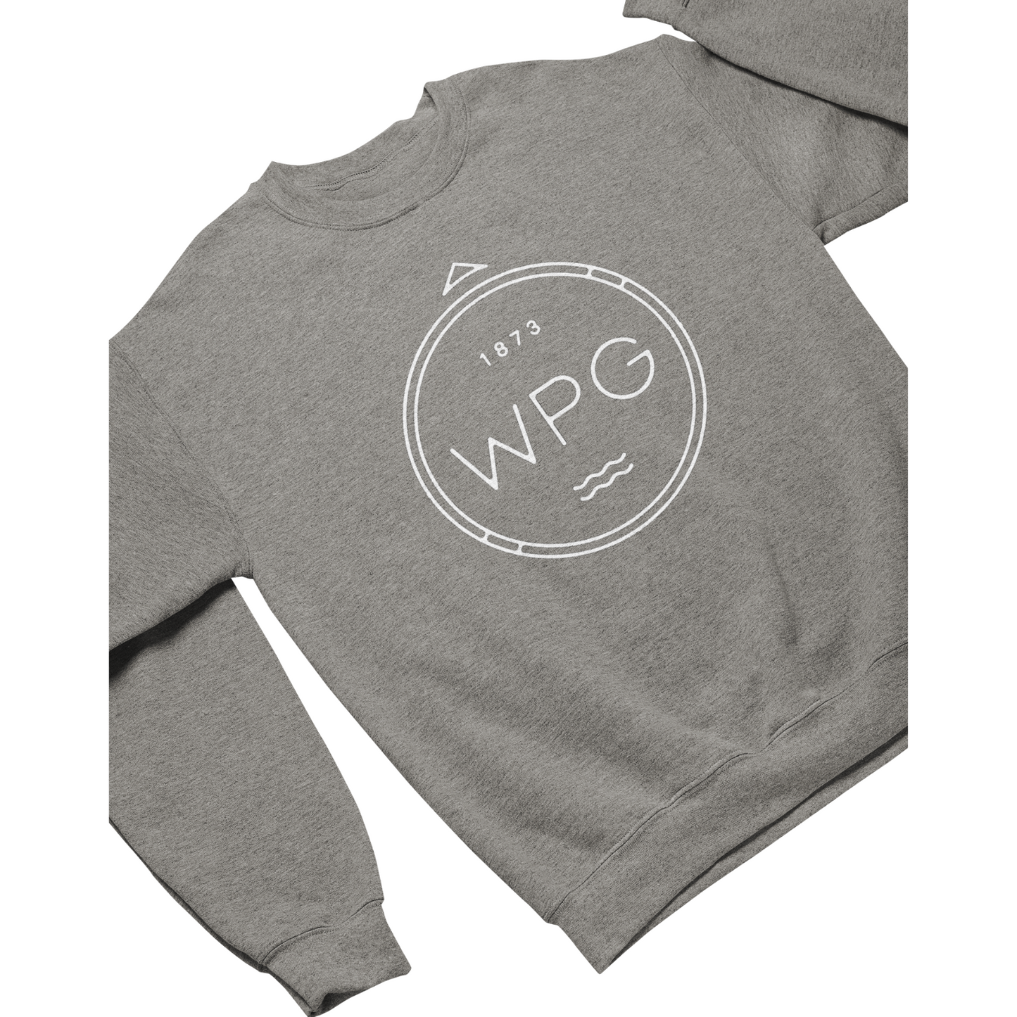 WPG Compass Crewneck | White on Athletic Grey