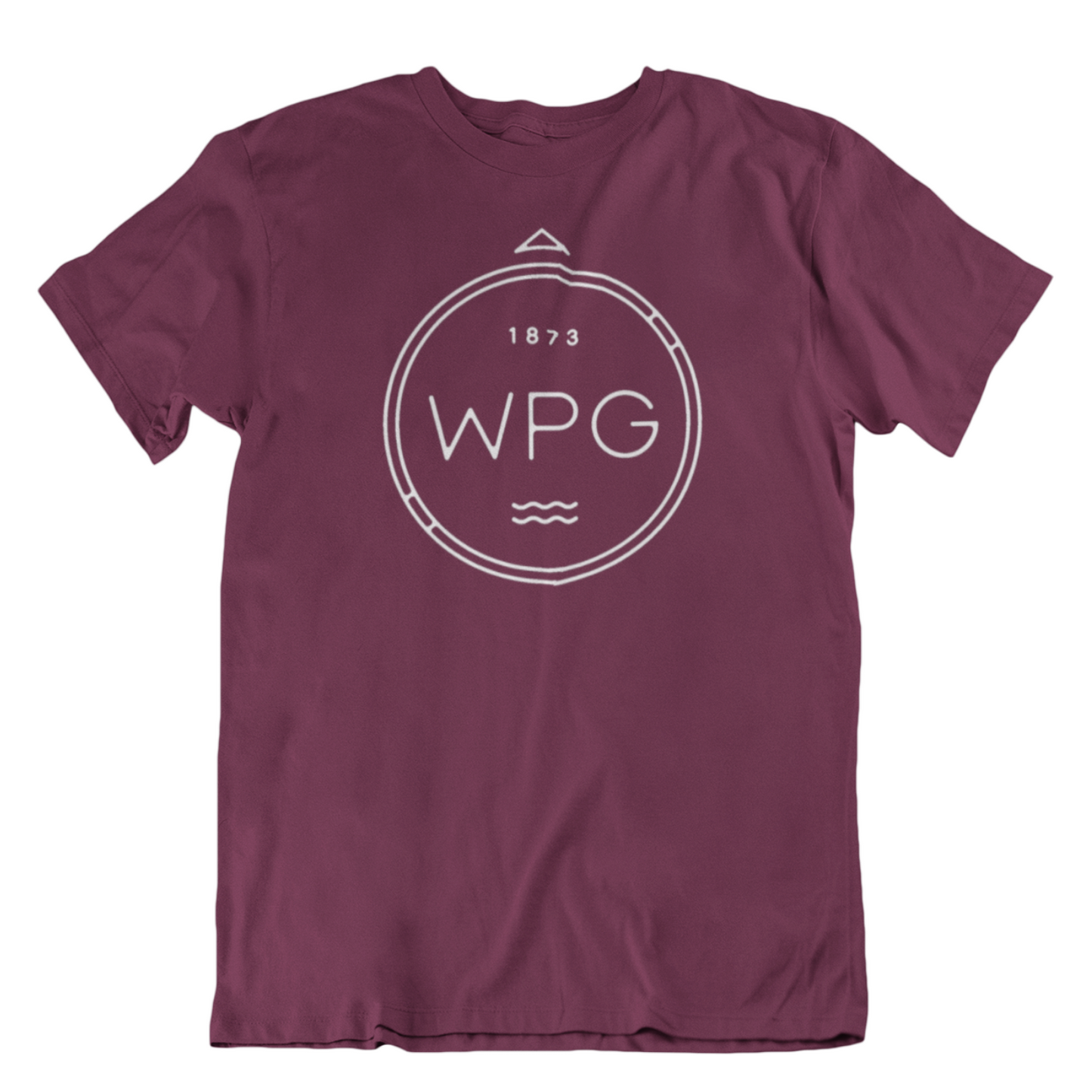 WPG Compass Tee | White on Maroon