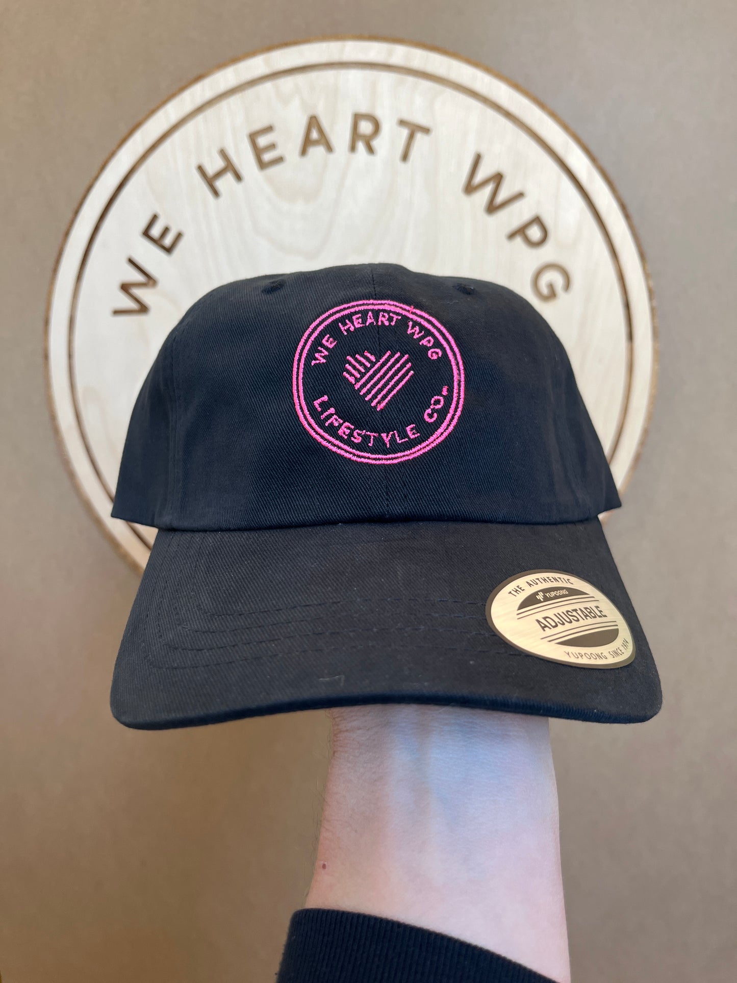 WHW Lifestyle Dad Hat | Pink on Black