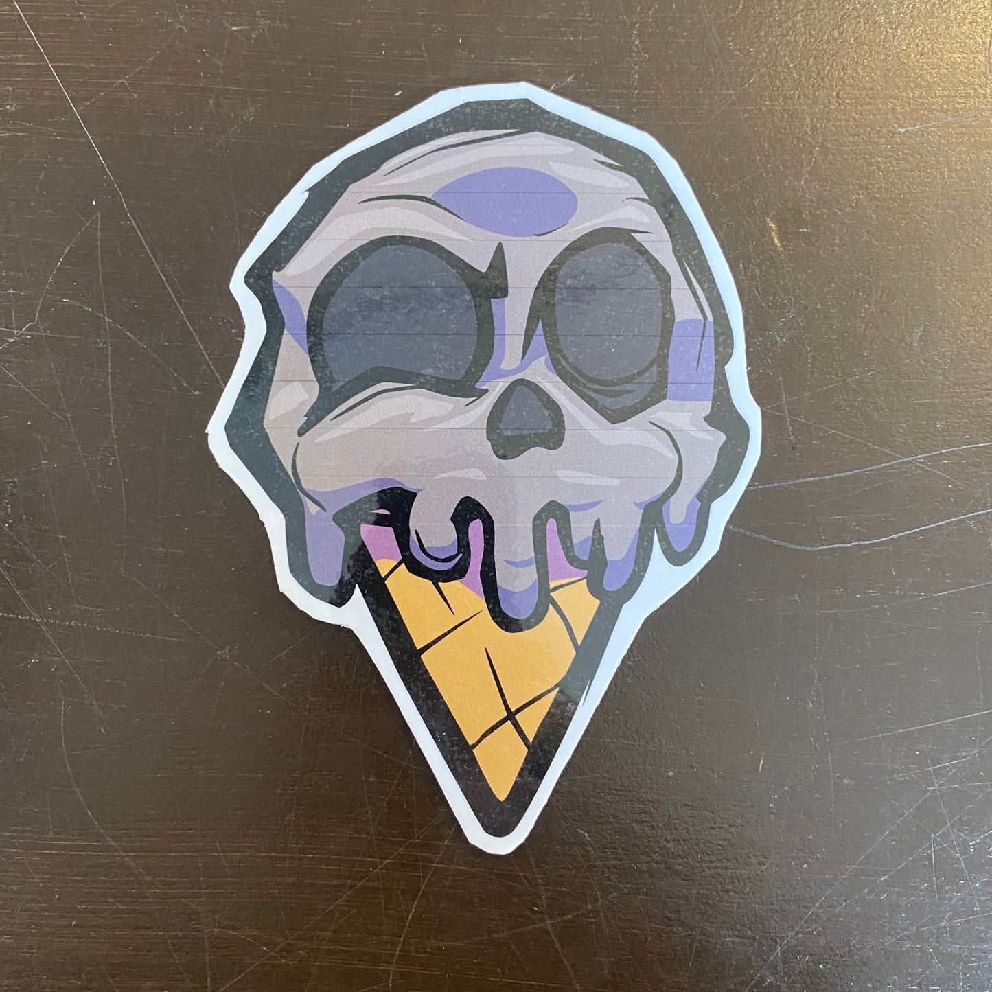 Skull Ice Cream Cone Sticker