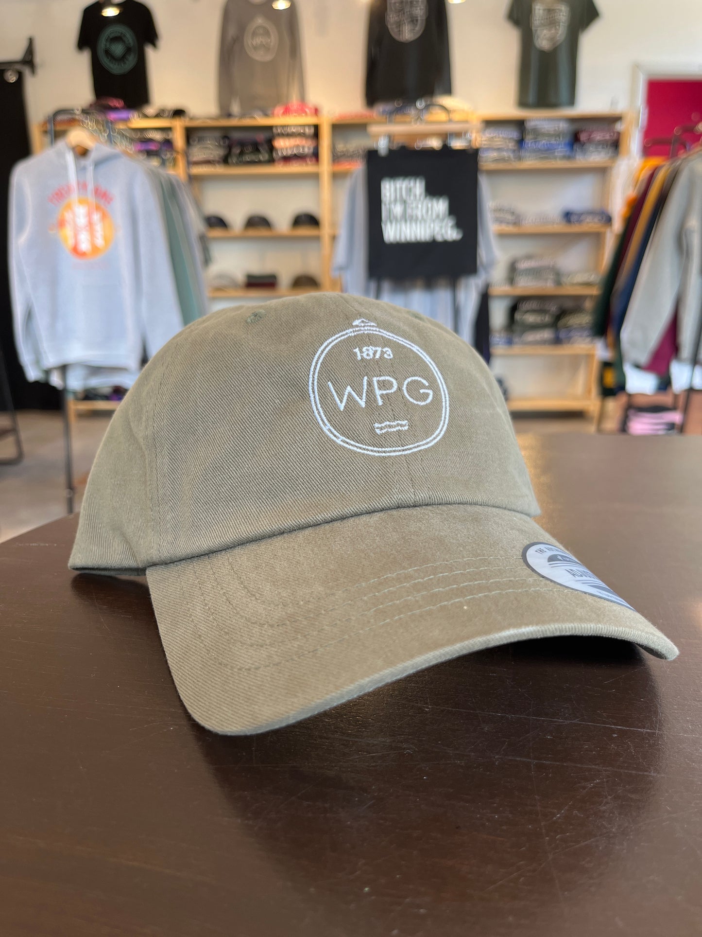 WPG Compass Dad Hat | White on Olive