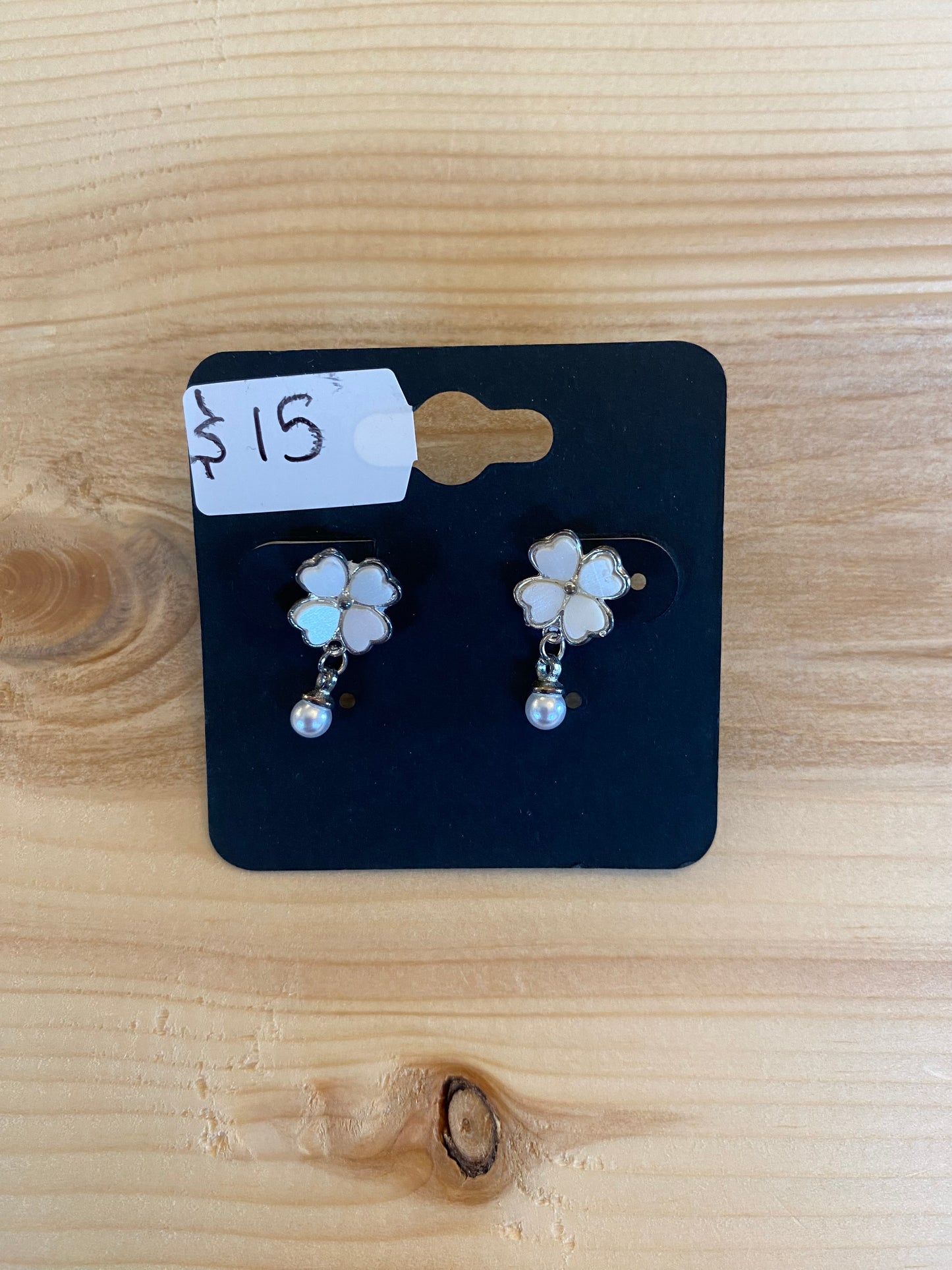 White Flower Earrings