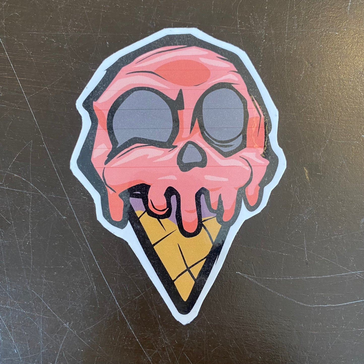 Skull Ice Cream Cone Sticker