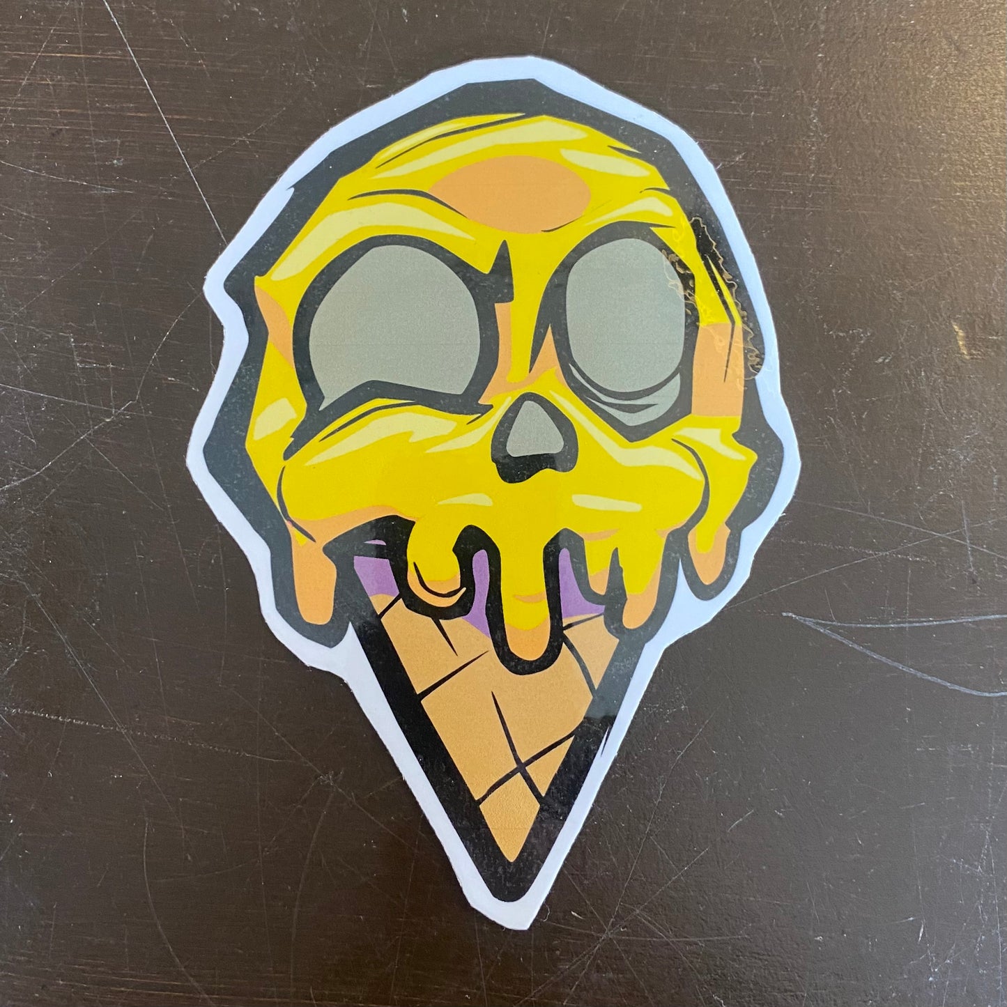 Skull Ice Cream Cone Sticker