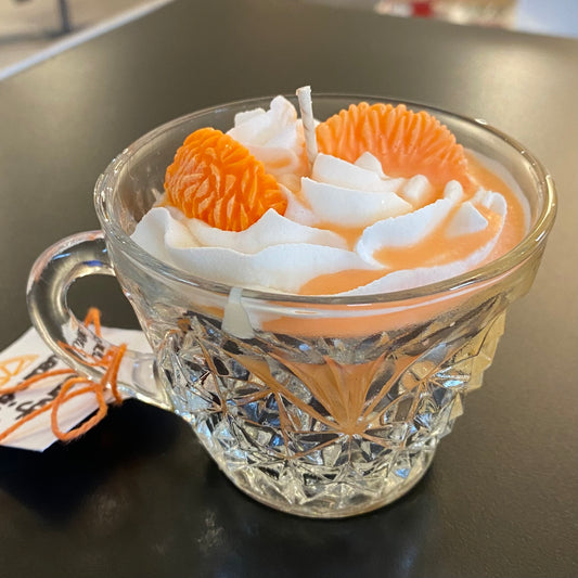 Orange Creamsicle Tea Cup Candle