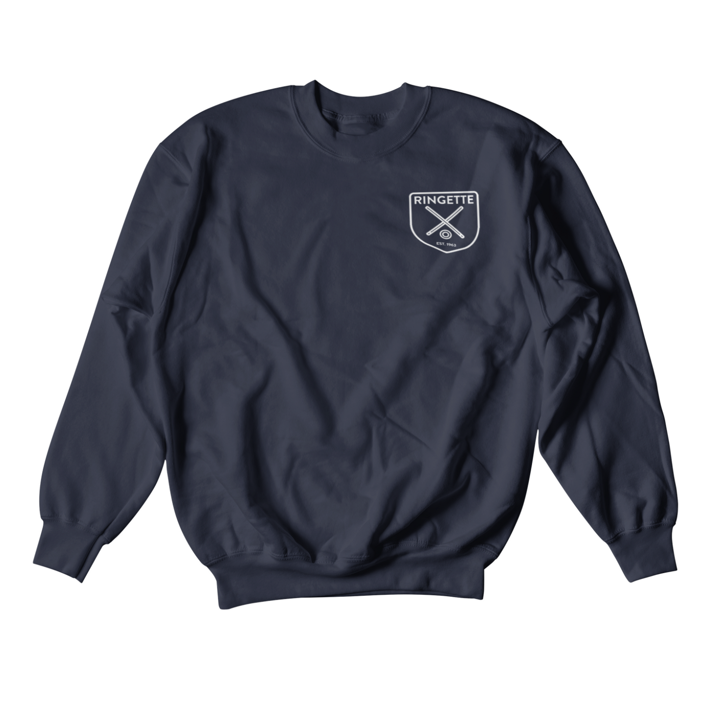 Ringette Crest Crewneck | White on Navy (YOUTH)