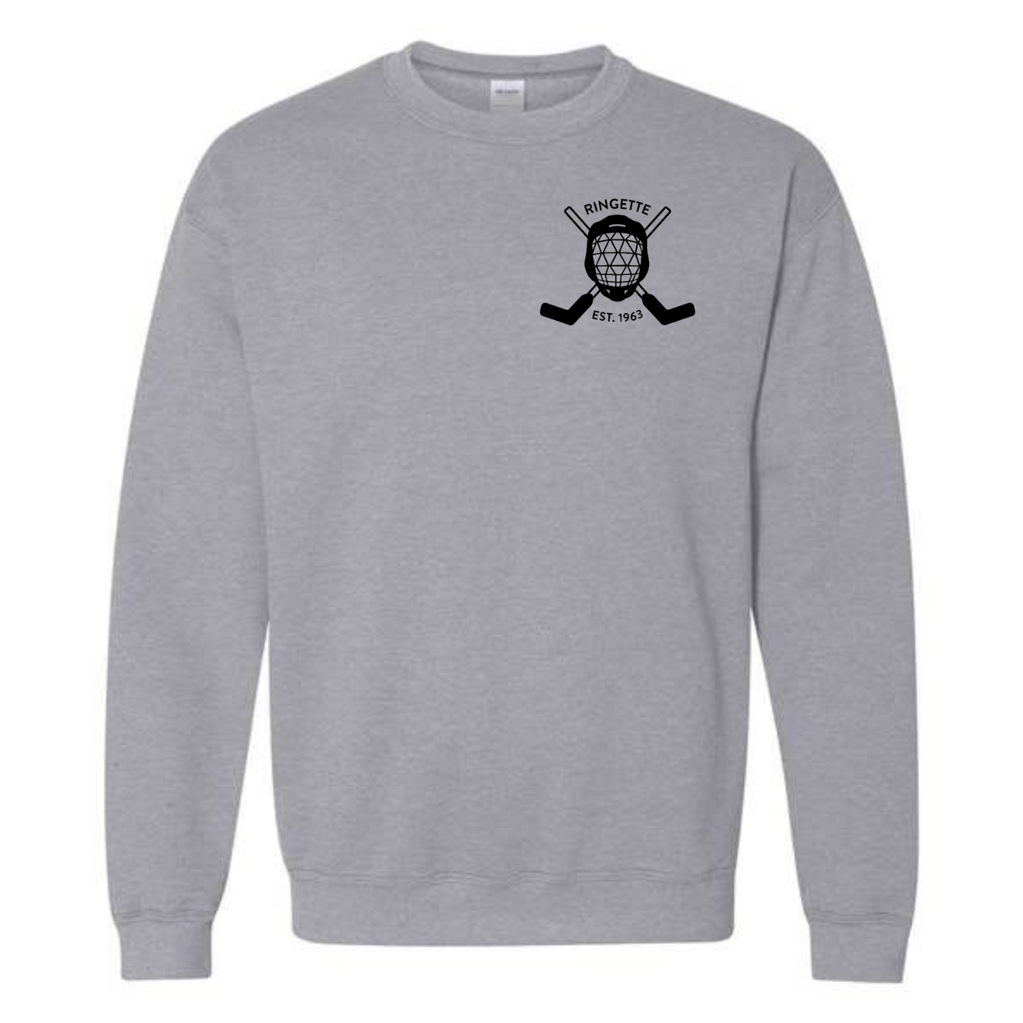 Ringette Goalie Crewneck | Black on Athletic Grey (ADULT)