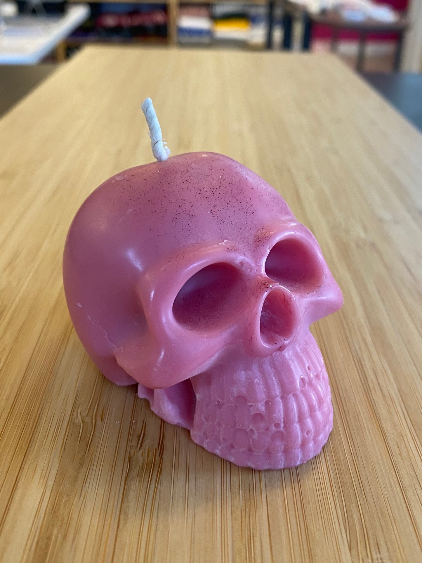 Pink Skull Candle