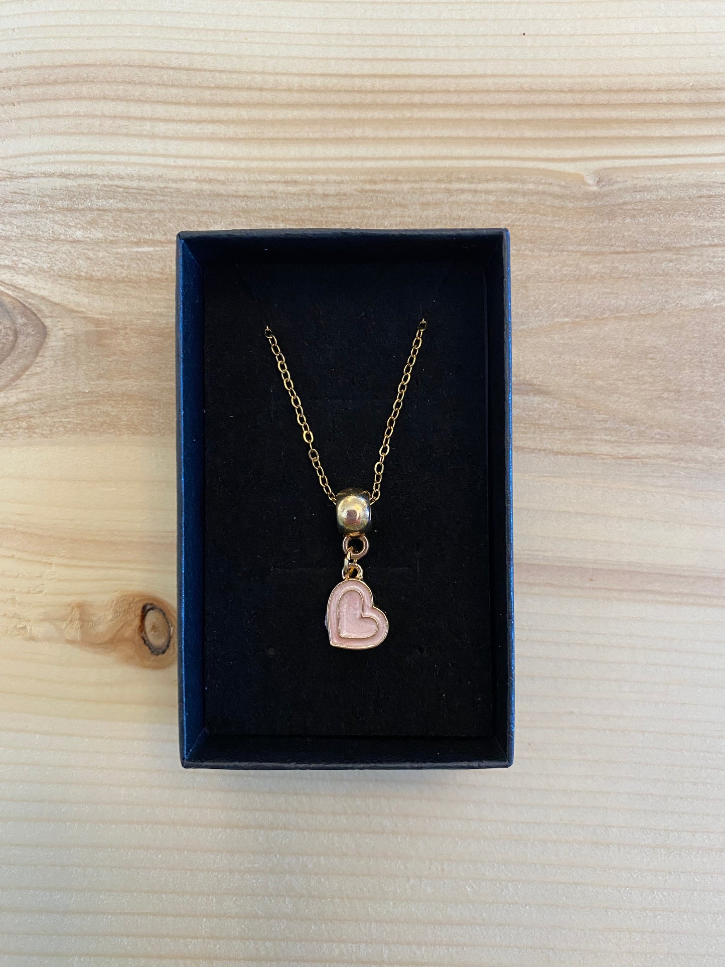 Golden Pink Heart Necklace