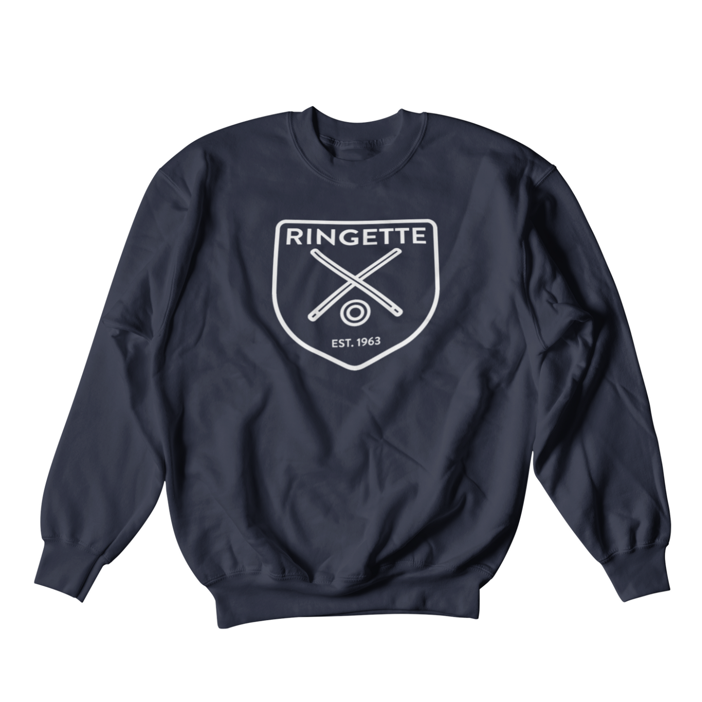 Ringette Crest Crewneck | White on Navy (YOUTH)