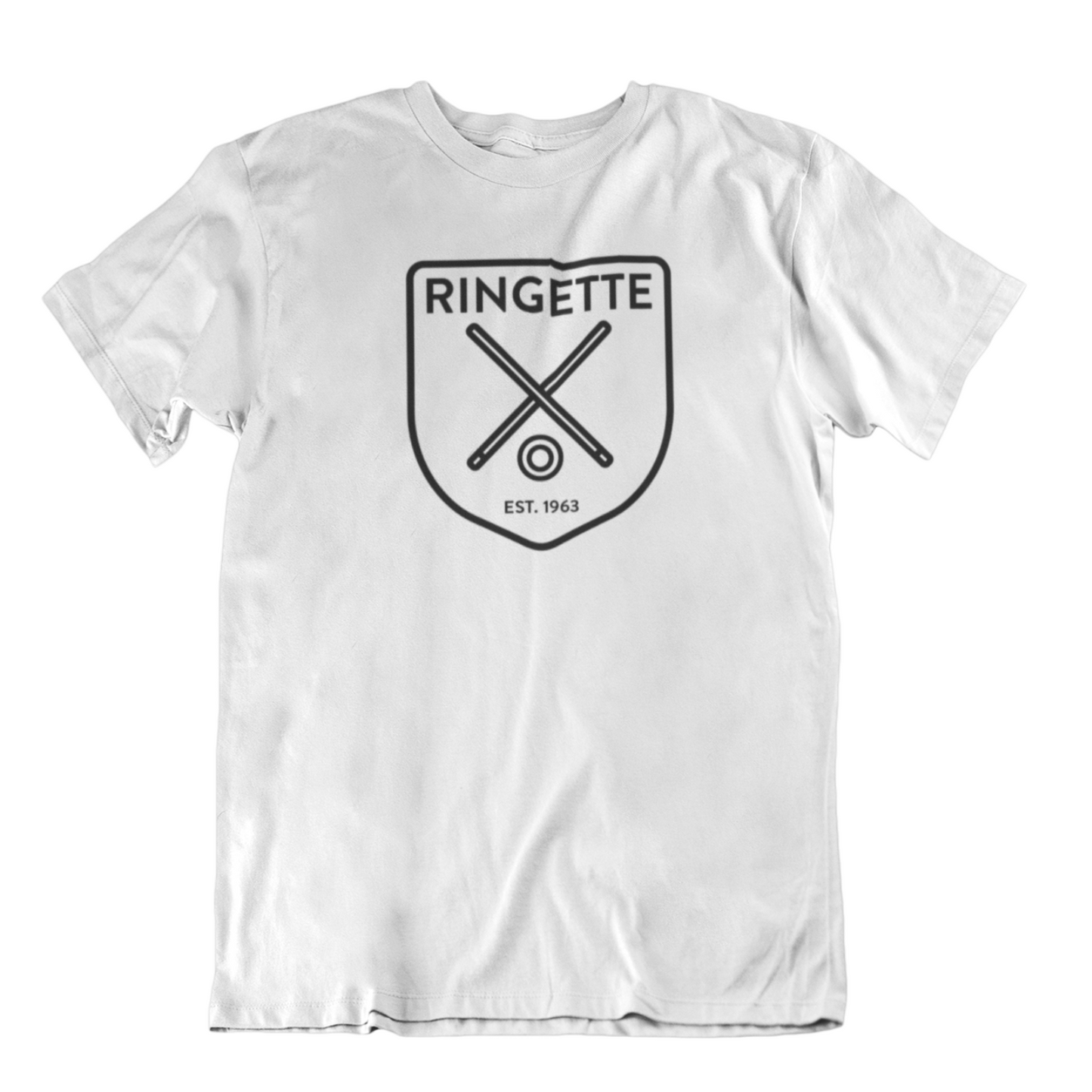 Ringette Crest Tee | Black on White (YOUTH)