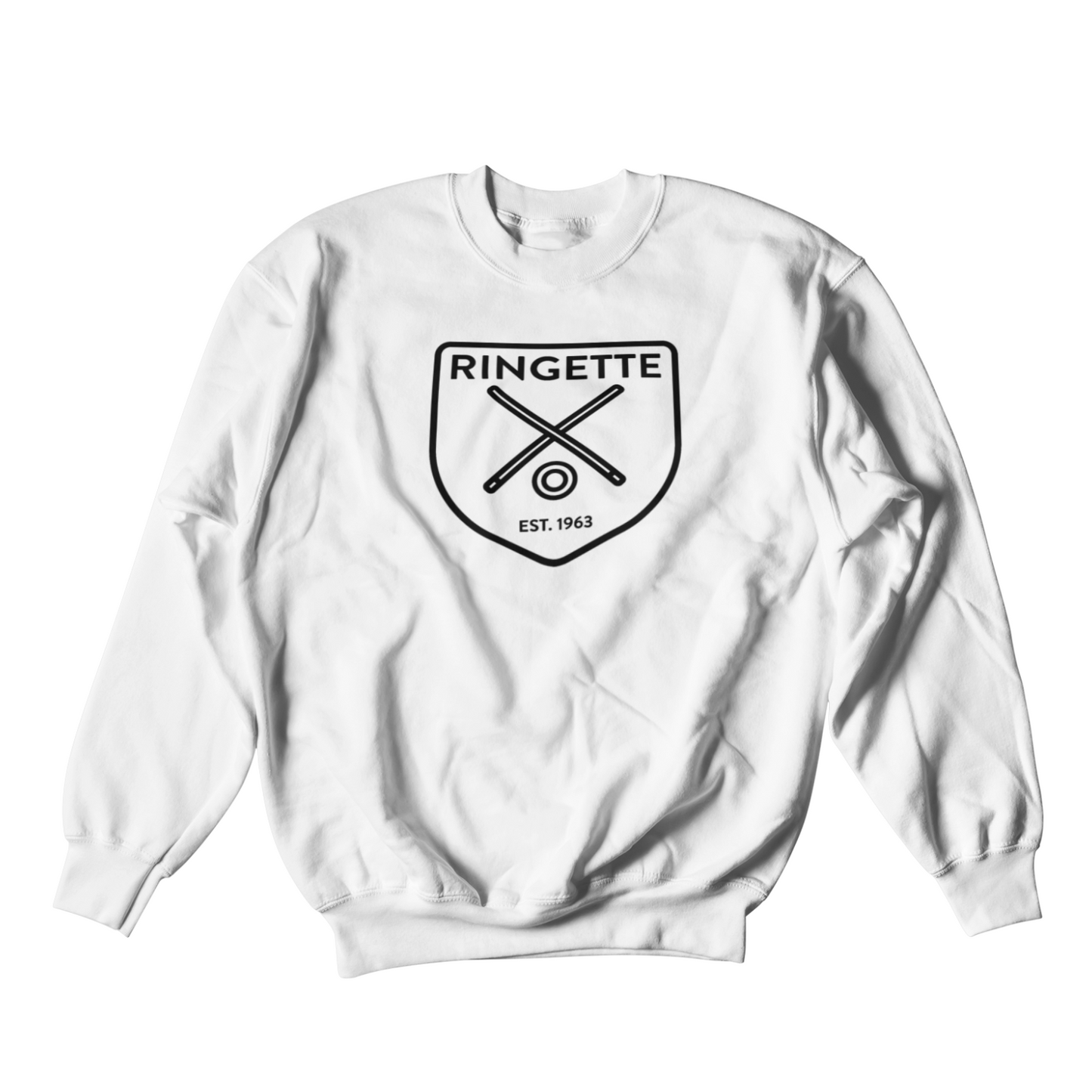 Ringette Crest Crewneck | Black on White (YOUTH)