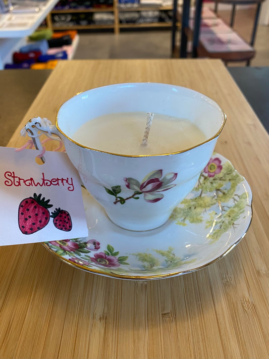 Strawberry Teacup Candle