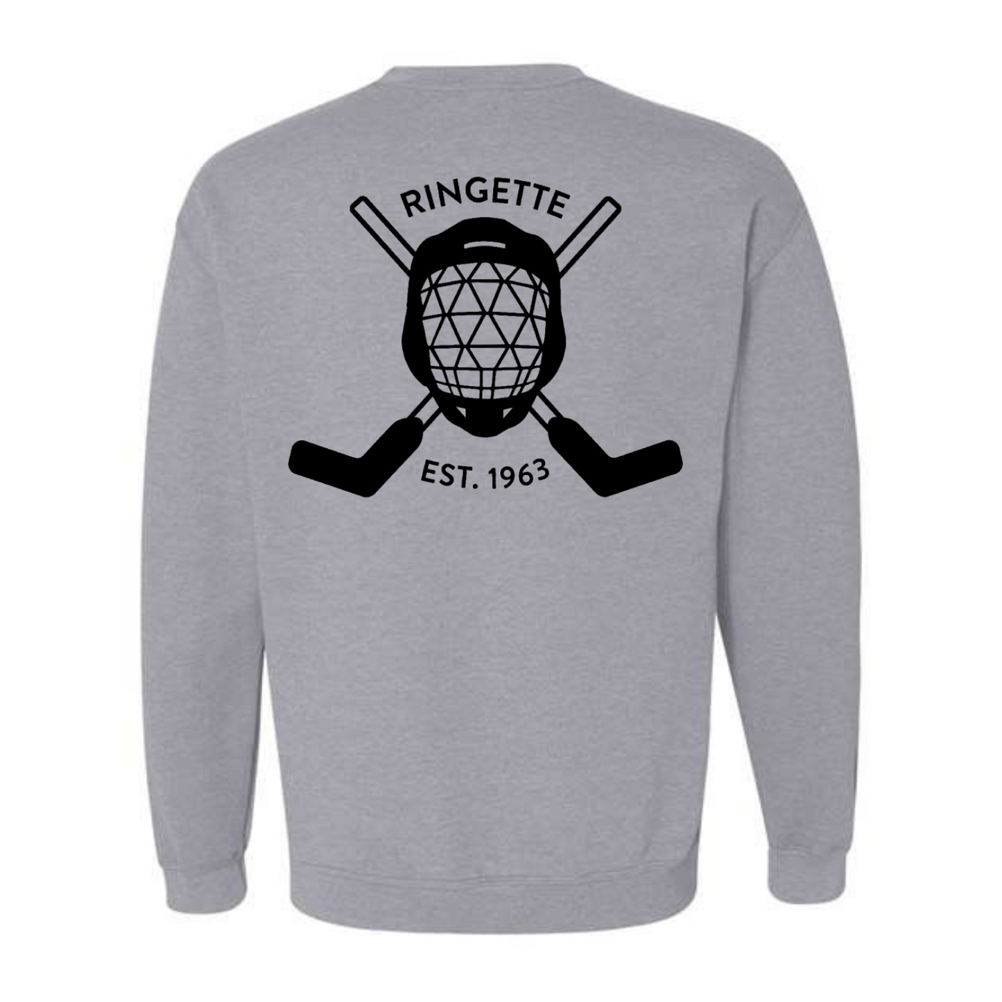 Ringette Goalie Crewneck | Black on Athletic Grey (ADULT)