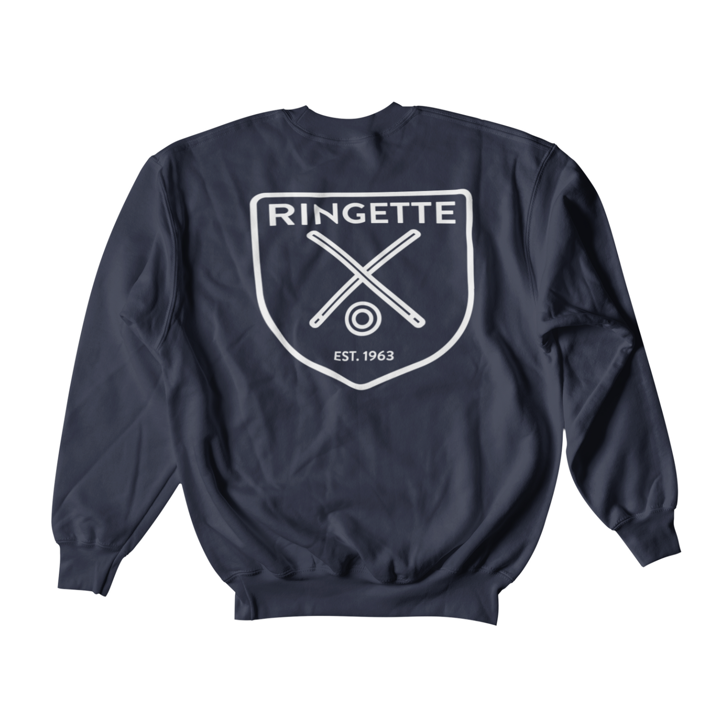 Ringette Crest Crewneck | White on Navy (YOUTH)