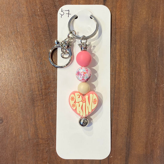 Pink "Be Kind" Keychain