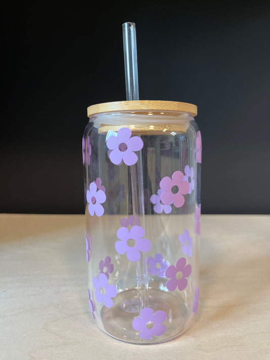 Flowers Glass Tumbler