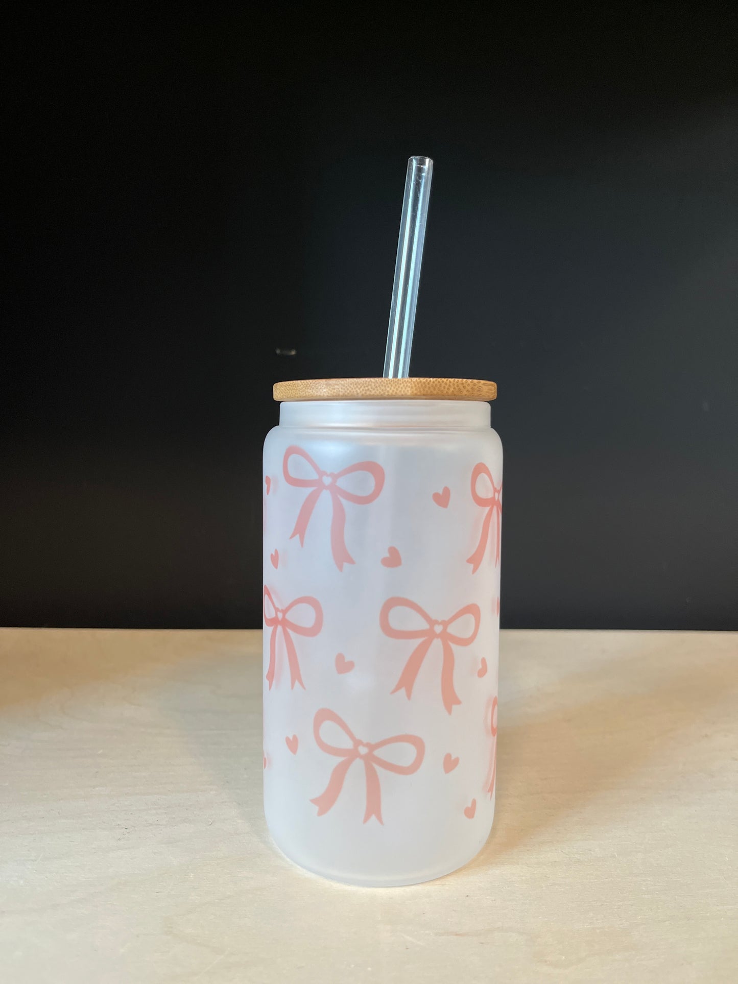 Bows Frosted Glass Tumbler