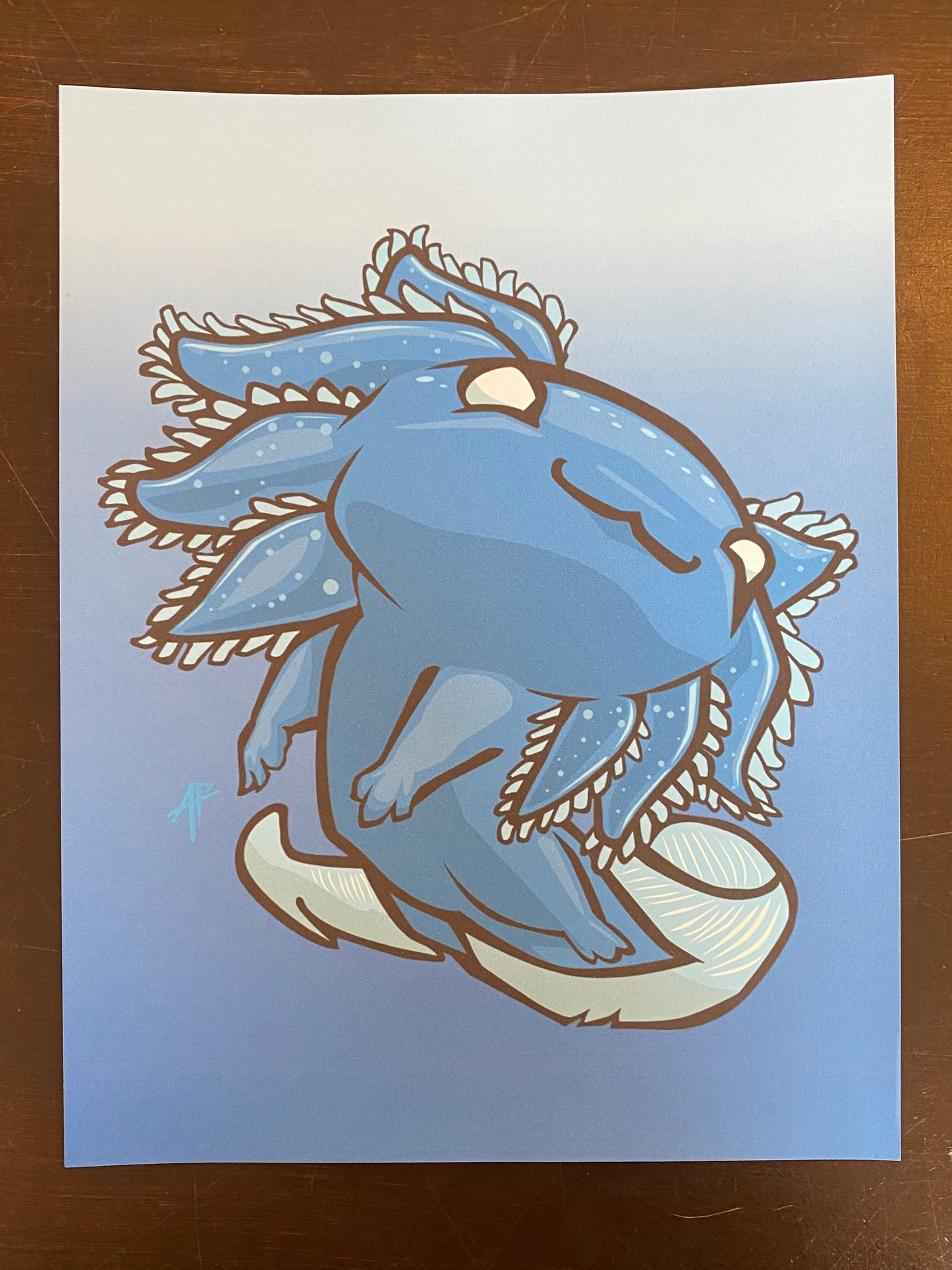 Blue Axolotl Print