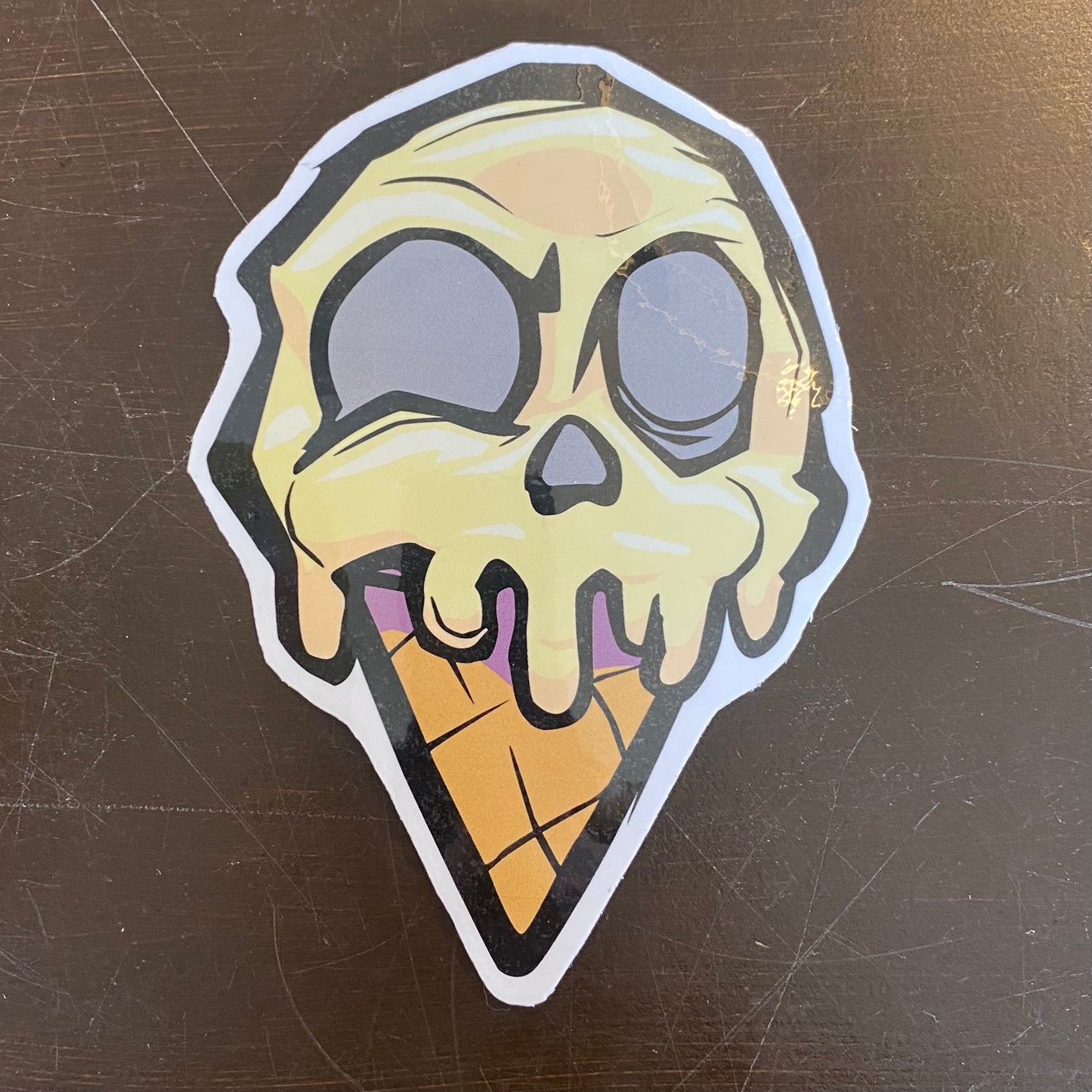 Skull Ice Cream Cone Sticker