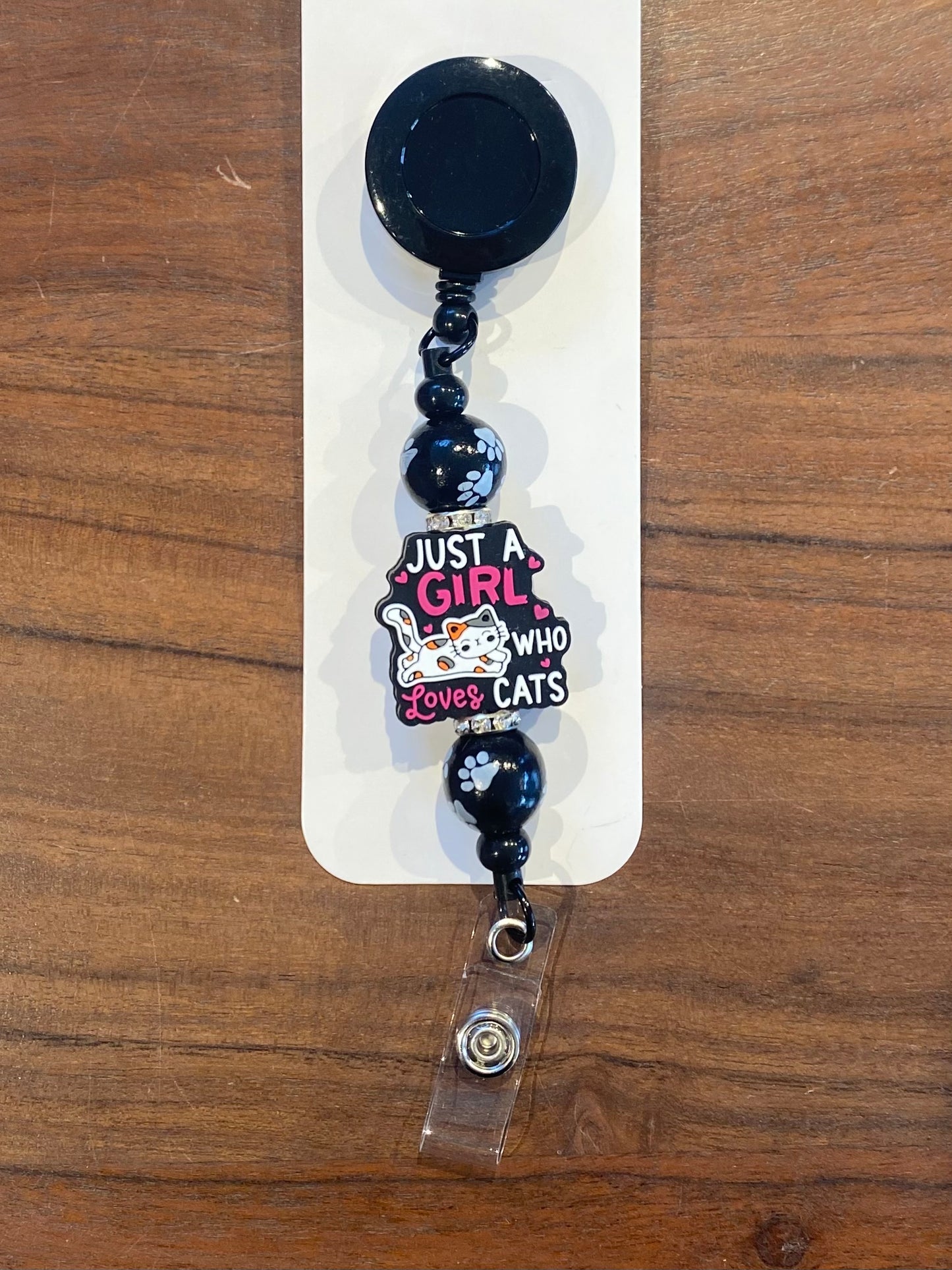 "Just a Girl Who Loves Cats" Badge Holder