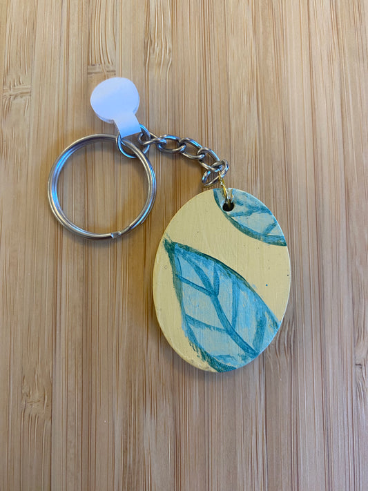 Oval Leaves Keychain