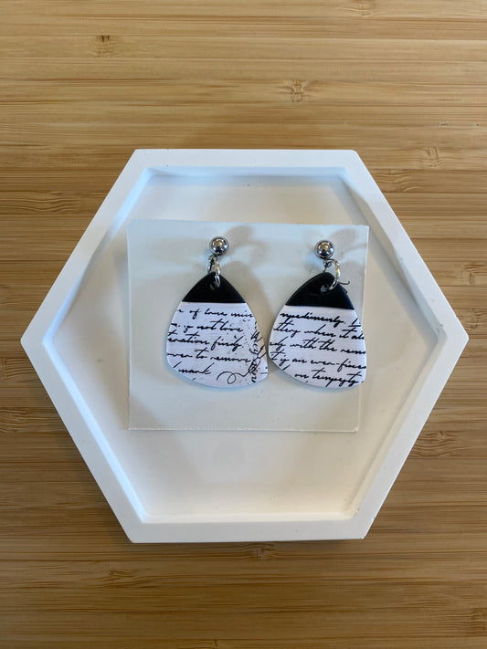 Drop Writing Earrings