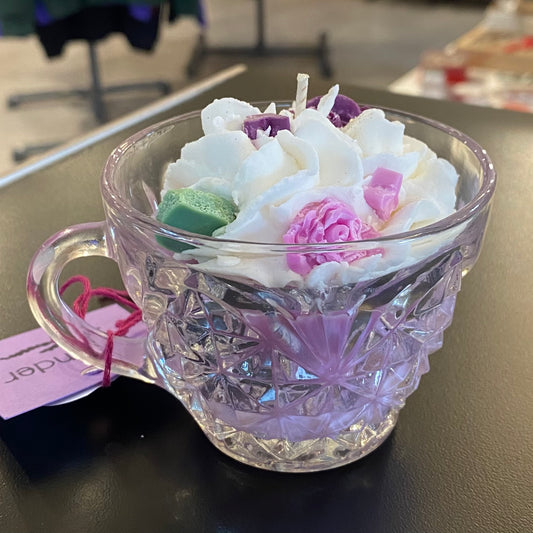 Lavender Tea Cup Candle