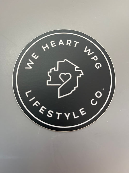 WHW Home is Where the Heart is Sticker | White on Black