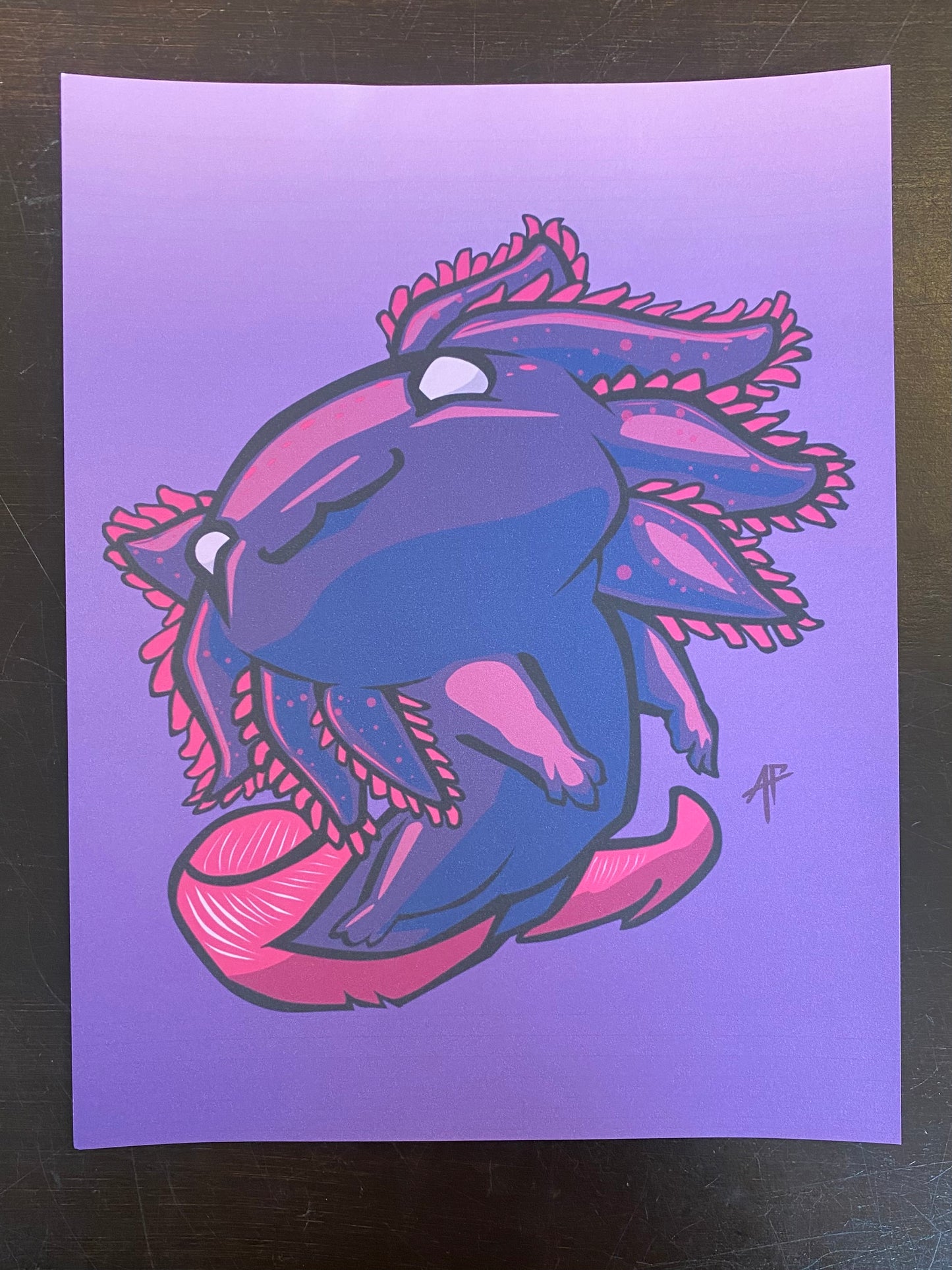 Purple Axolotl Print