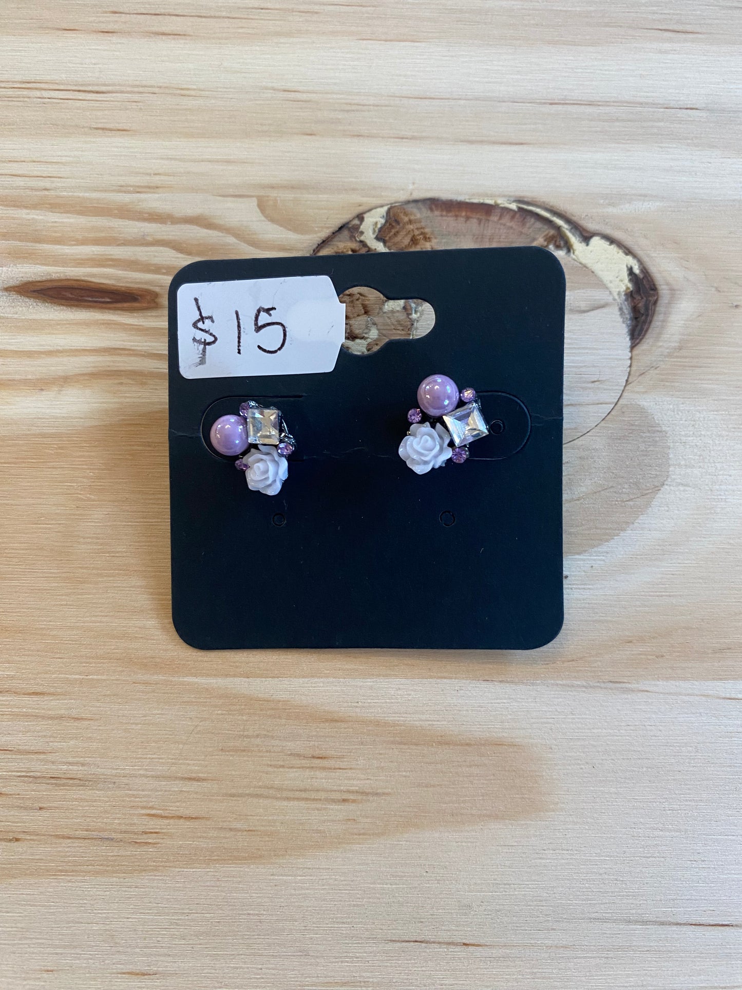 Lilac Rose Stud Earrings