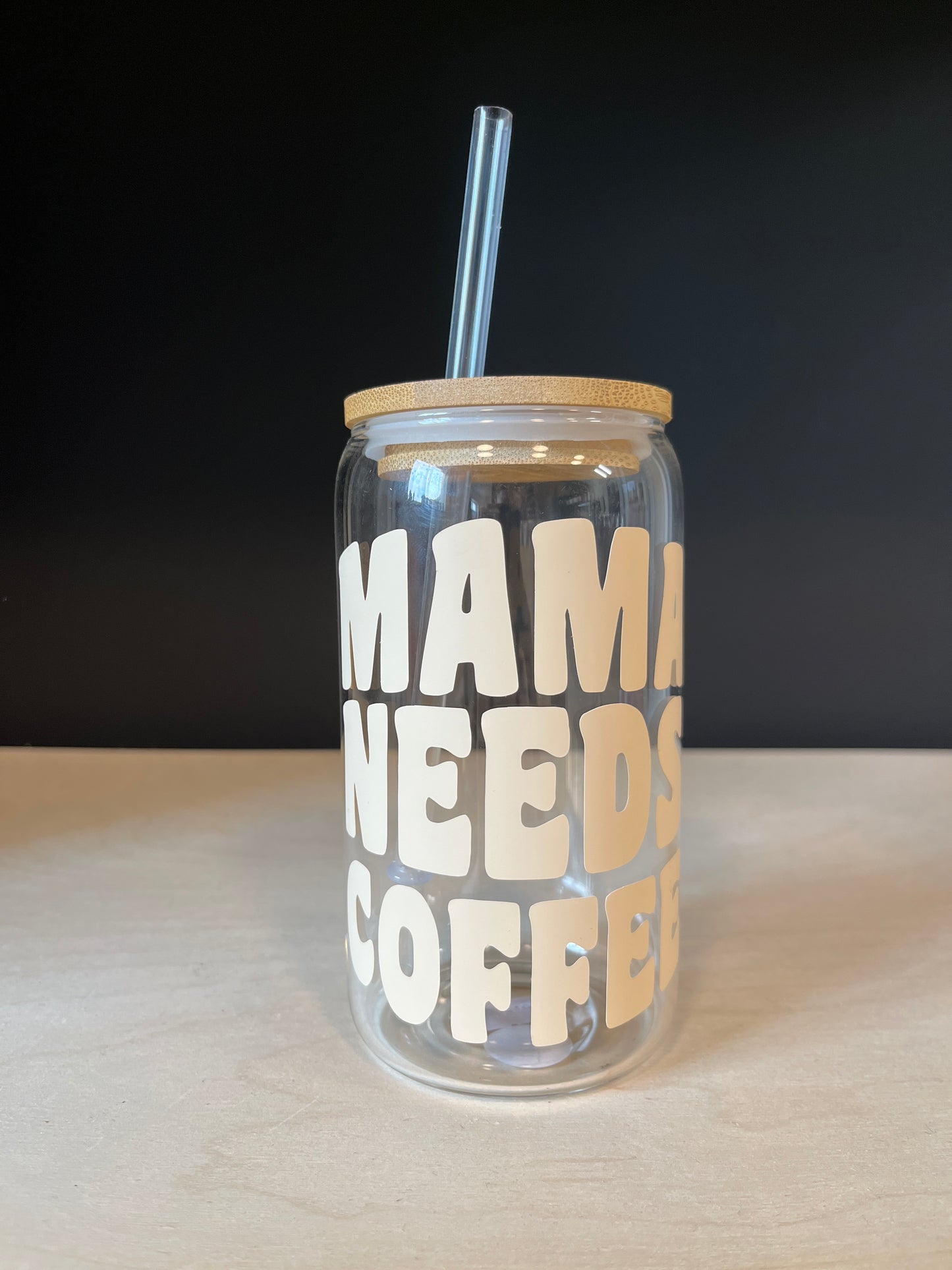 Mama Needs Coffee Glass Tumbler