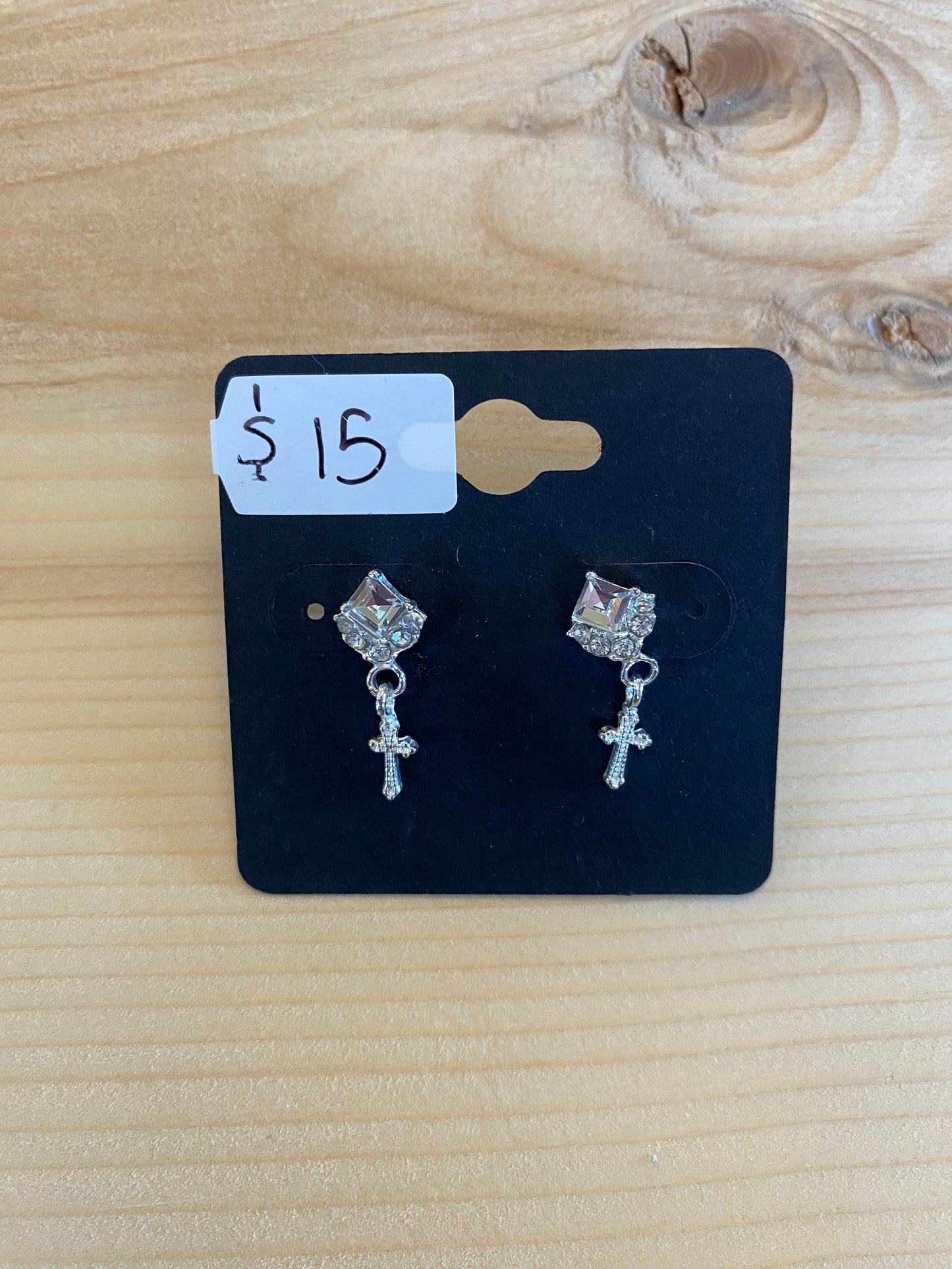 Silver Cross Earrings