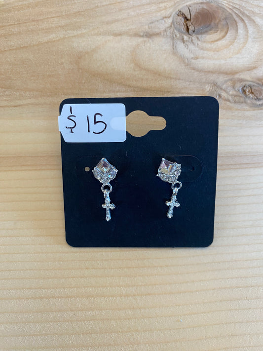 Silver Cross Earrings