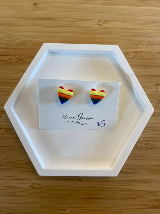 Rainbow Hearts Earrings